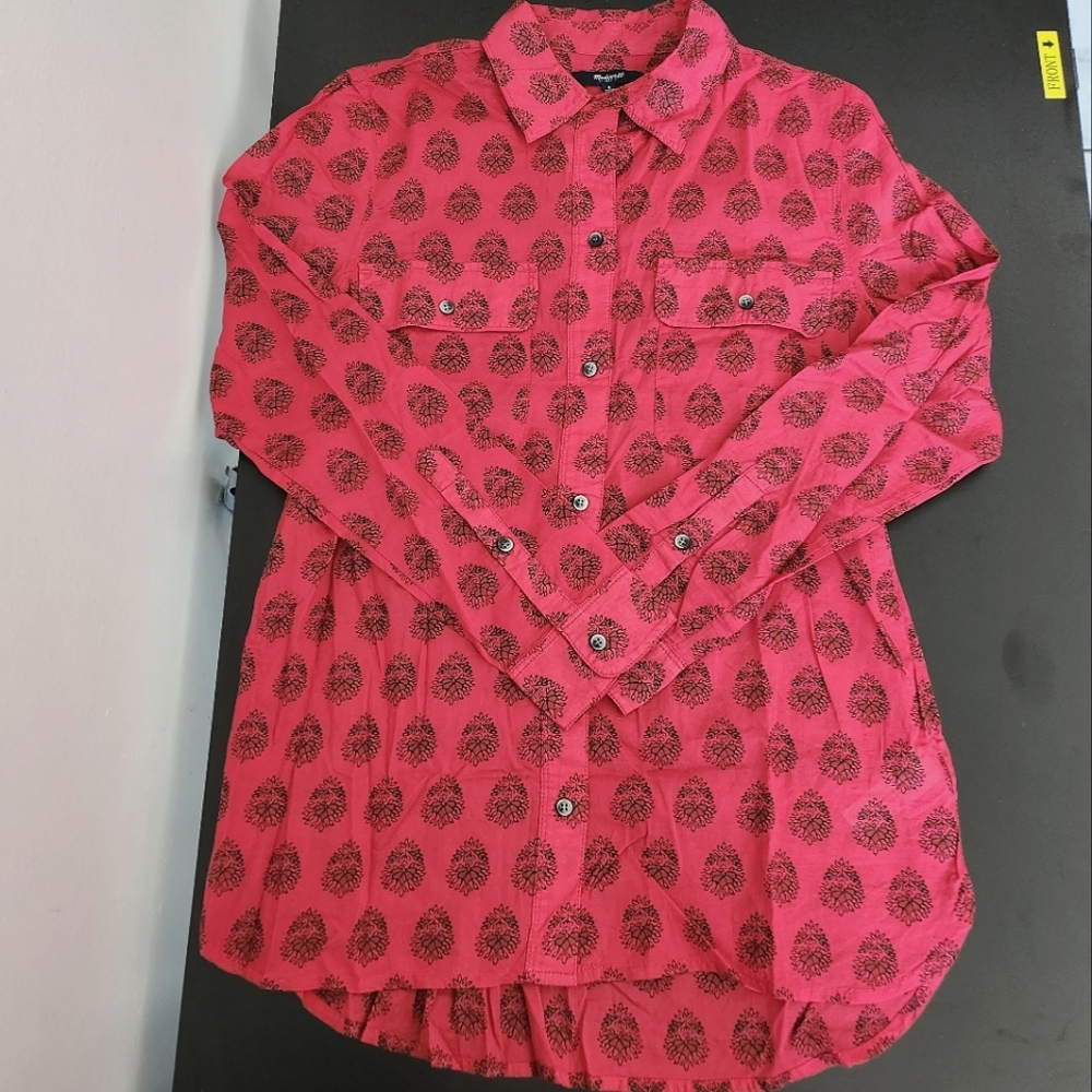 Red/Black Paisley Print Shirt